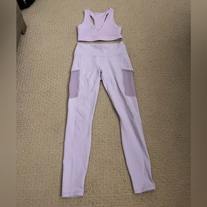 Light purple Fabletics set, size S, with pockets